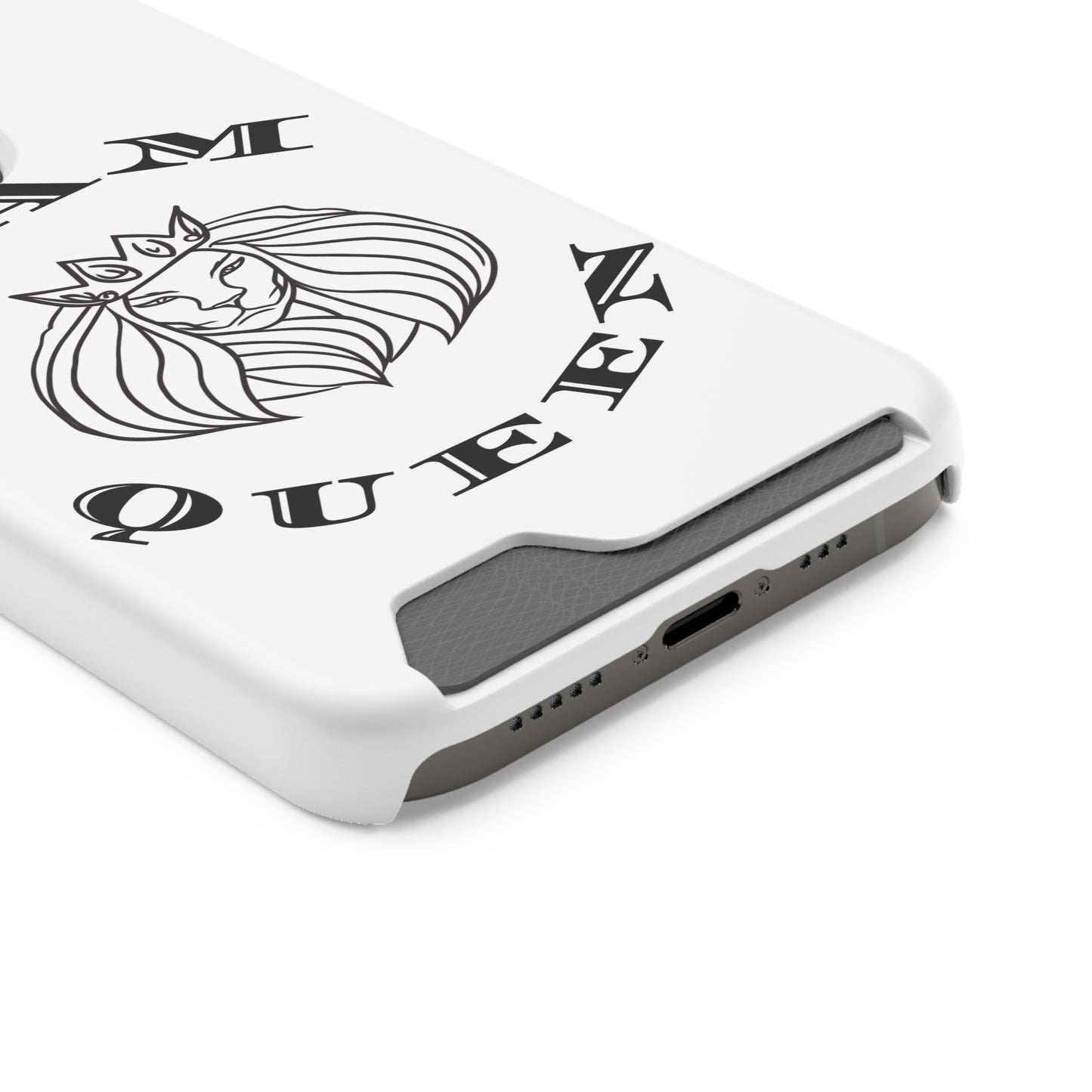 Queen Lion Phone Case with Card Holder - Stylish & Functional