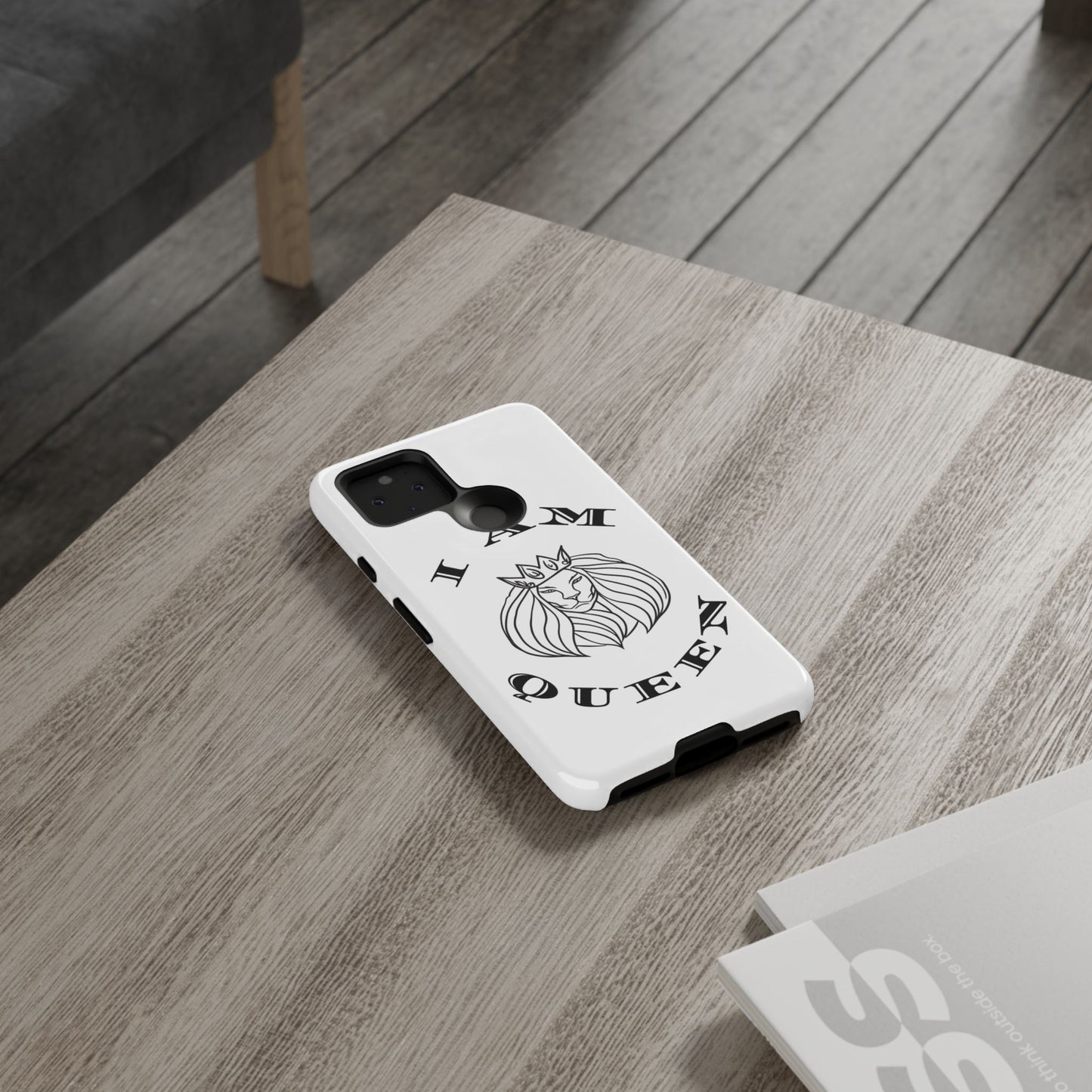 I Am Queen Tough Phone Case - Stylish Protection with Lion Design, I Am King, I Am Queen, leadership, ruling, family, uplifting, kindness, King, Queen, Love, Lion.