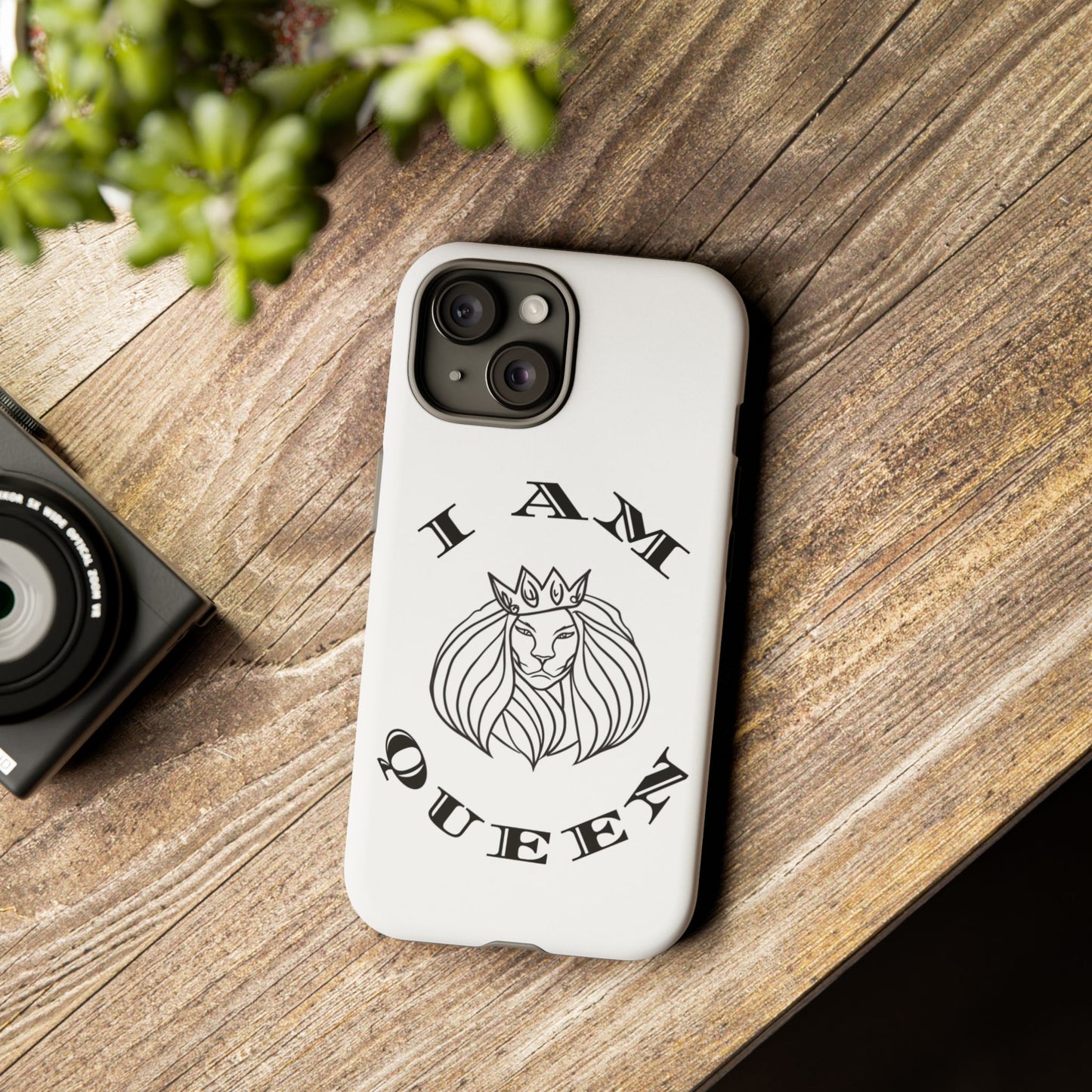 I Am Queen Tough Phone Case - Stylish Protection with Lion Design, I Am King, I Am Queen, leadership, ruling, family, uplifting, kindness, King, Queen, Love, Lion.