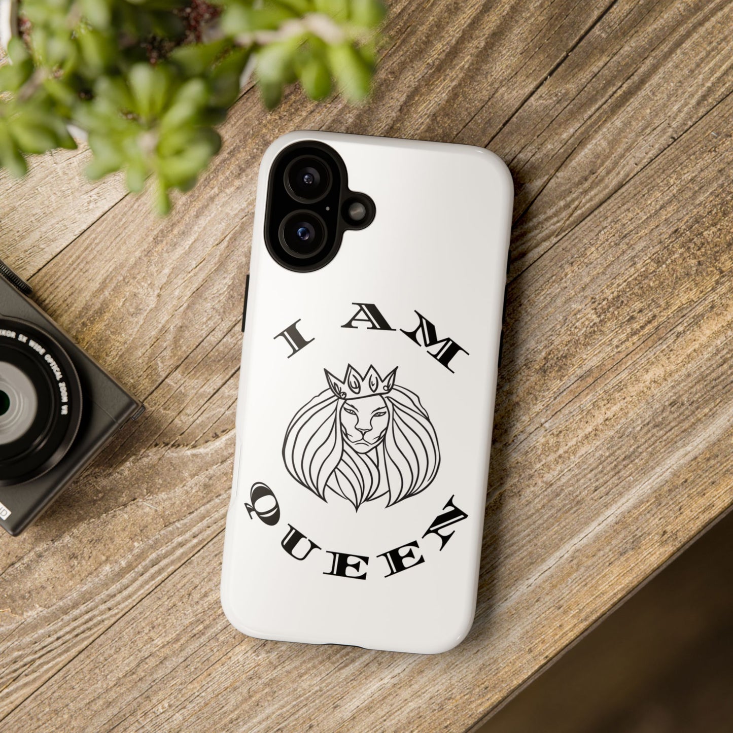 I Am Queen Tough Phone Case - Stylish Protection with Lion Design, I Am King, I Am Queen, leadership, ruling, family, uplifting, kindness, King, Queen, Love, Lion.