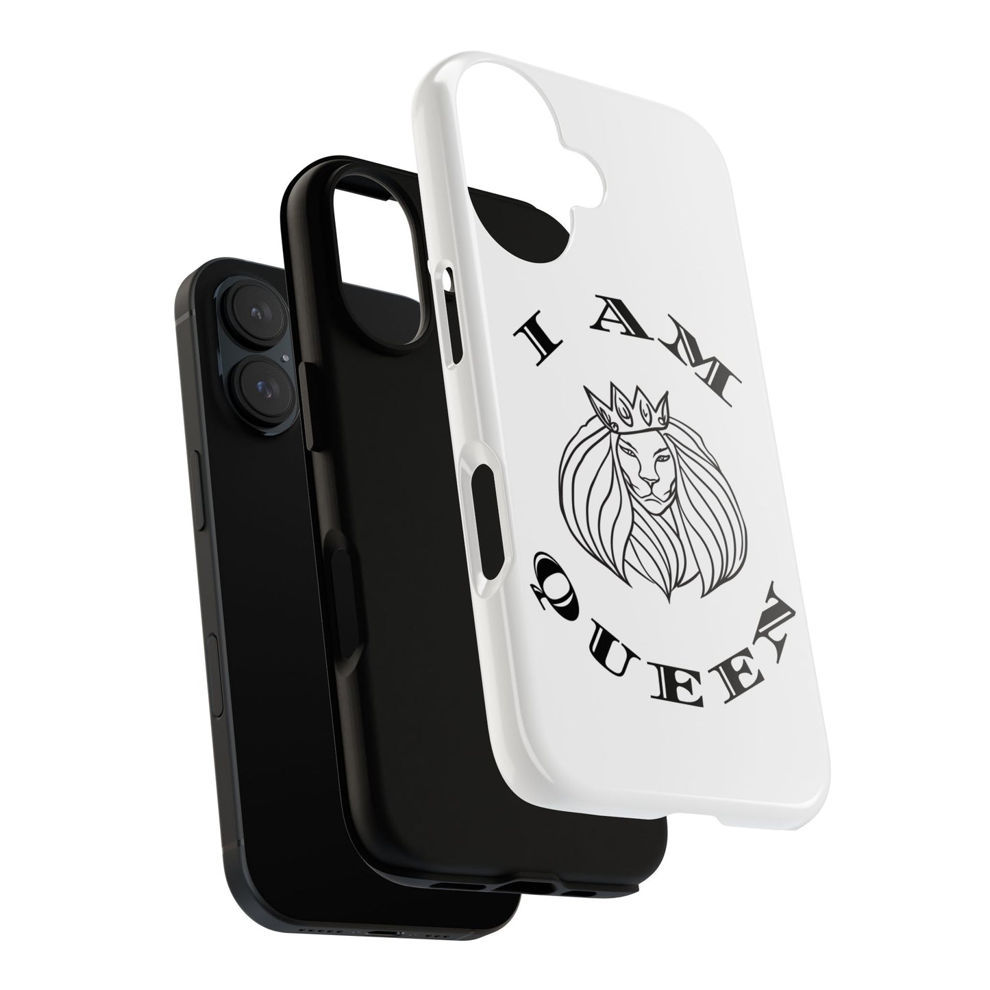 I Am Queen Tough Phone Case - Stylish Protection with Lion Design, I Am King, I Am Queen, leadership, ruling, family, uplifting, kindness, King, Queen, Love, Lion.