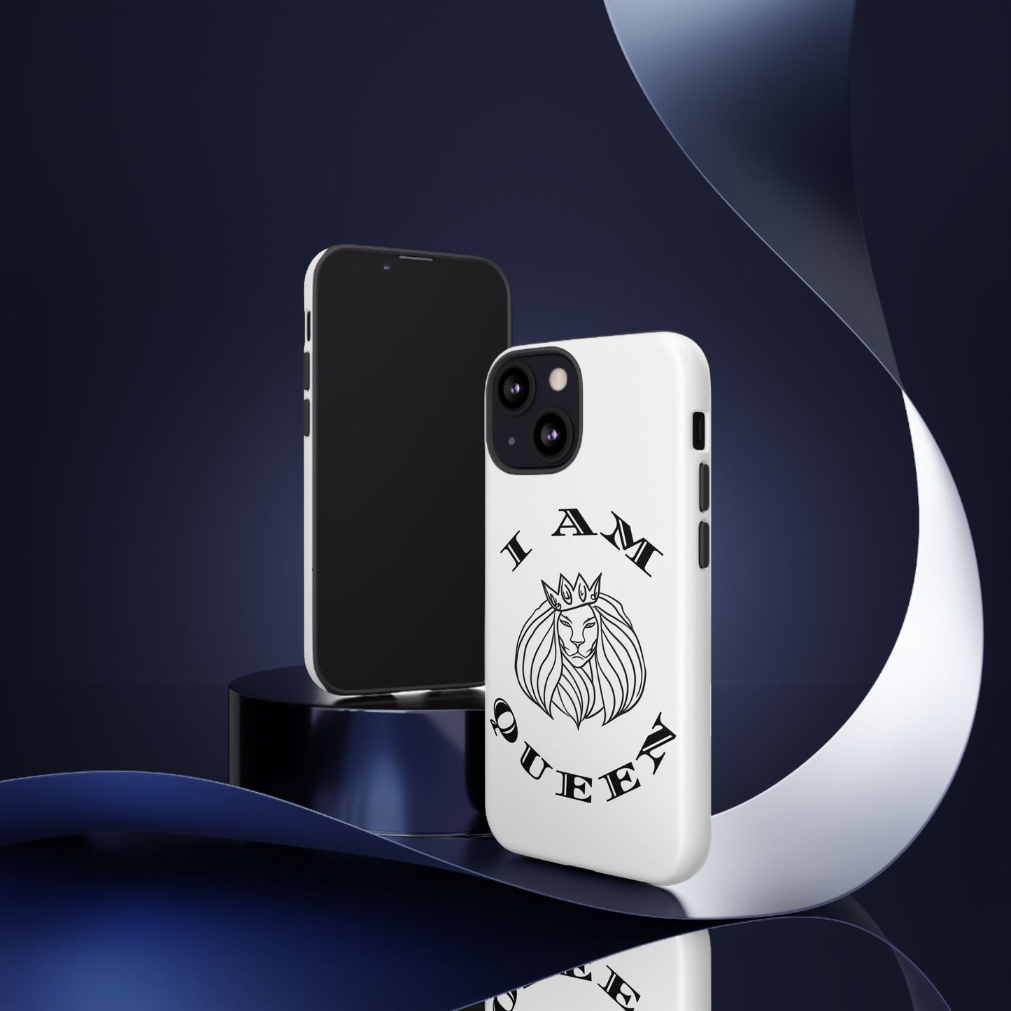 I Am Queen Tough Phone Case - Stylish Protection with Lion Design, I Am King, I Am Queen, leadership, ruling, family, uplifting, kindness, King, Queen, Love, Lion.