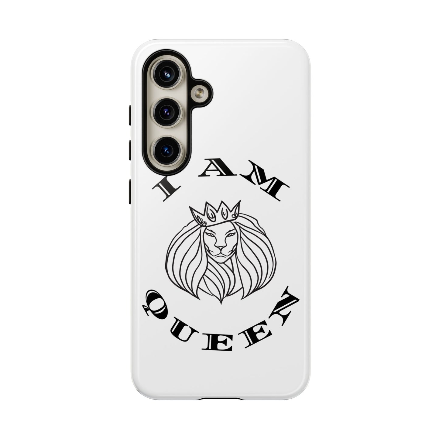 I Am Queen Tough Phone Case - Stylish Protection with Lion Design, I Am King, I Am Queen, leadership, ruling, family, uplifting, kindness, King, Queen, Love, Lion.