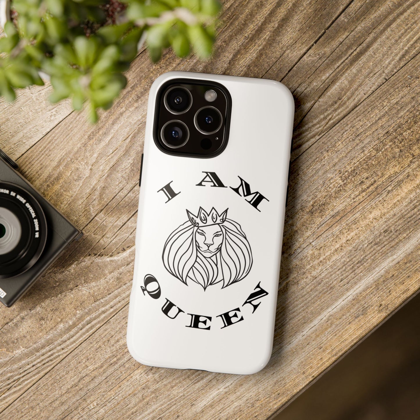 I Am Queen Tough Phone Case - Stylish Protection with Lion Design, I Am King, I Am Queen, leadership, ruling, family, uplifting, kindness, King, Queen, Love, Lion.