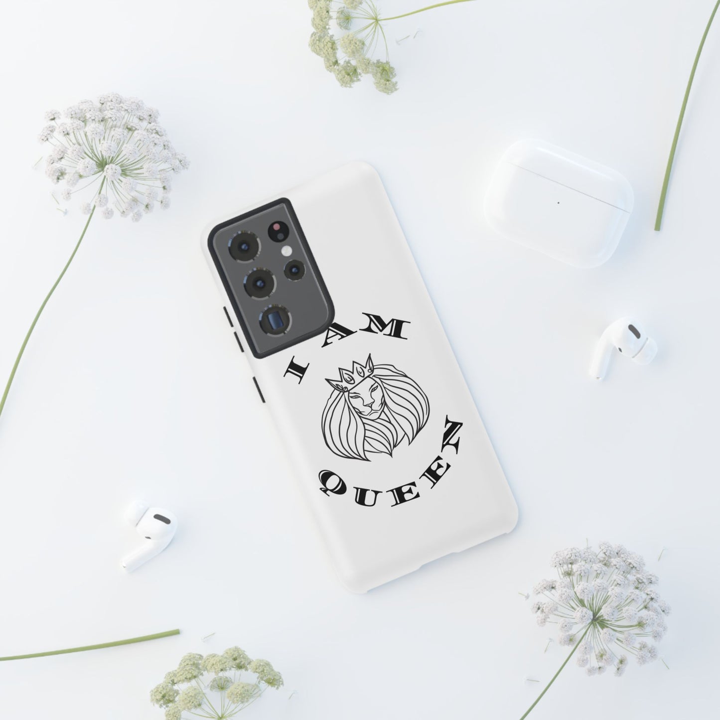 I Am Queen Tough Phone Case - Stylish Protection with Lion Design, I Am King, I Am Queen, leadership, ruling, family, uplifting, kindness, King, Queen, Love, Lion.