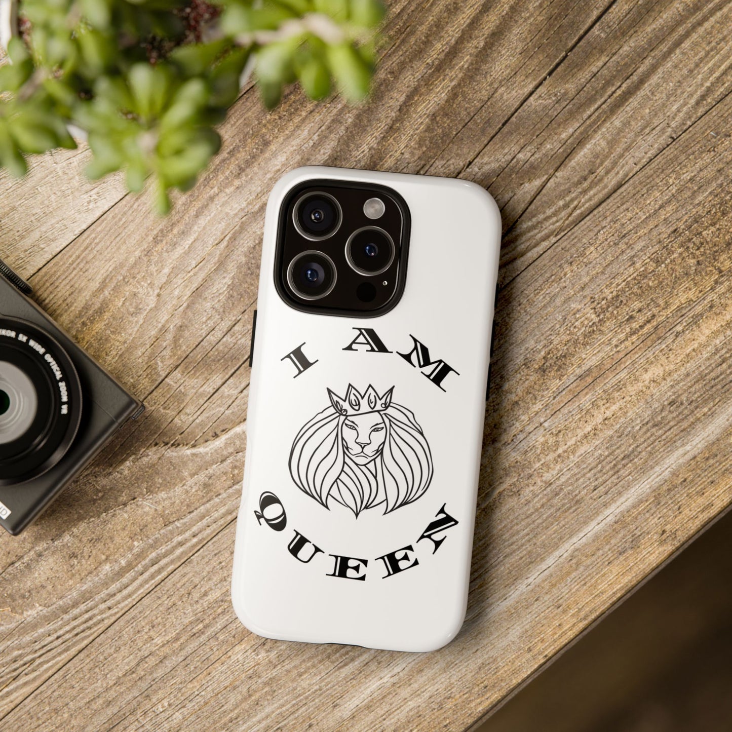I Am Queen Tough Phone Case - Stylish Protection with Lion Design, I Am King, I Am Queen, leadership, ruling, family, uplifting, kindness, King, Queen, Love, Lion.