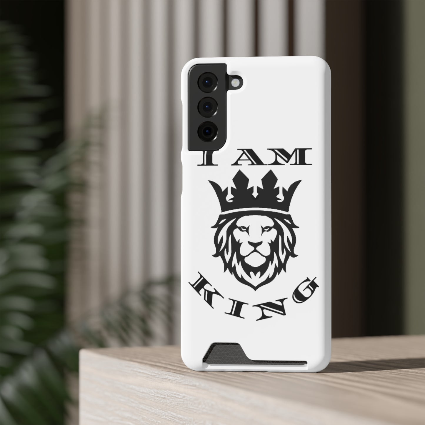 King Crown Phone Case with Card Holder - Stylish Protection for Royalty