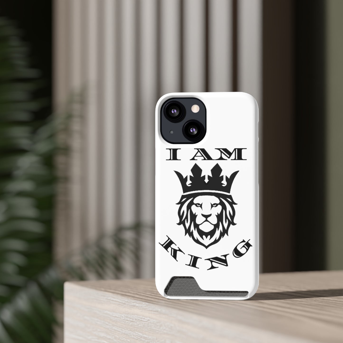 King Crown Phone Case with Card Holder - Stylish Protection for Royalty