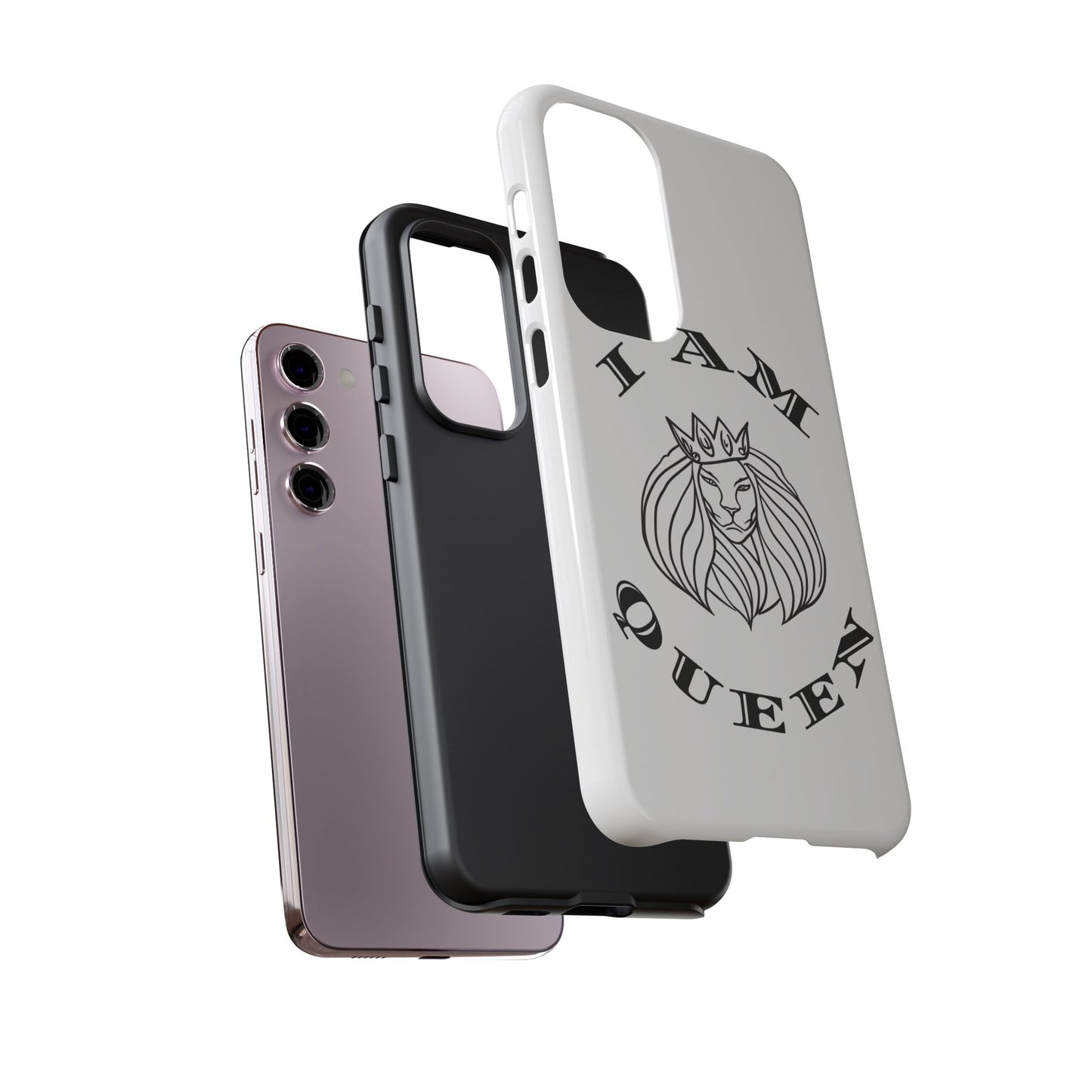 I Am Queen Tough Phone Case - Stylish Protection with Lion Design, I Am King, I Am Queen, leadership, ruling, family, uplifting, kindness, King, Queen, Love, Lion.