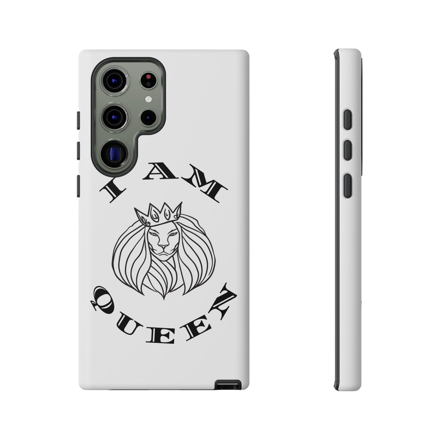 I Am Queen Tough Phone Case - Stylish Protection with Lion Design, I Am King, I Am Queen, leadership, ruling, family, uplifting, kindness, King, Queen, Love, Lion.