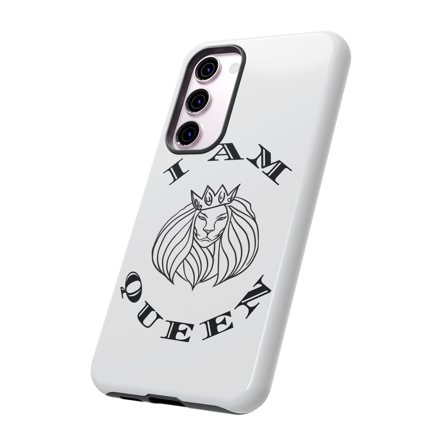 I Am Queen Tough Phone Case - Stylish Protection with Lion Design, I Am King, I Am Queen, leadership, ruling, family, uplifting, kindness, King, Queen, Love, Lion.