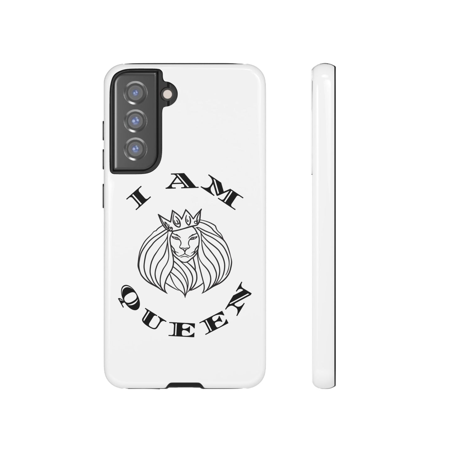 I Am Queen Tough Phone Case - Stylish Protection with Lion Design, I Am King, I Am Queen, leadership, ruling, family, uplifting, kindness, King, Queen, Love, Lion.