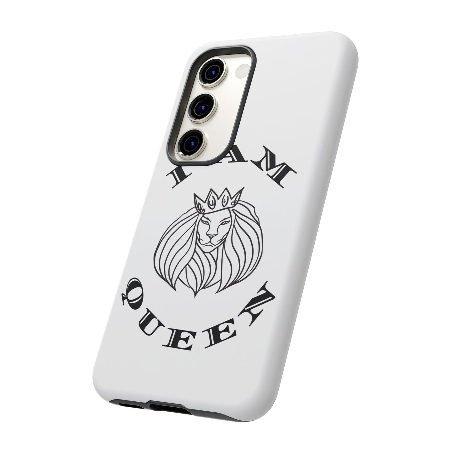 I Am Queen Tough Phone Case - Stylish Protection with Lion Design, I Am King, I Am Queen, leadership, ruling, family, uplifting, kindness, King, Queen, Love, Lion.