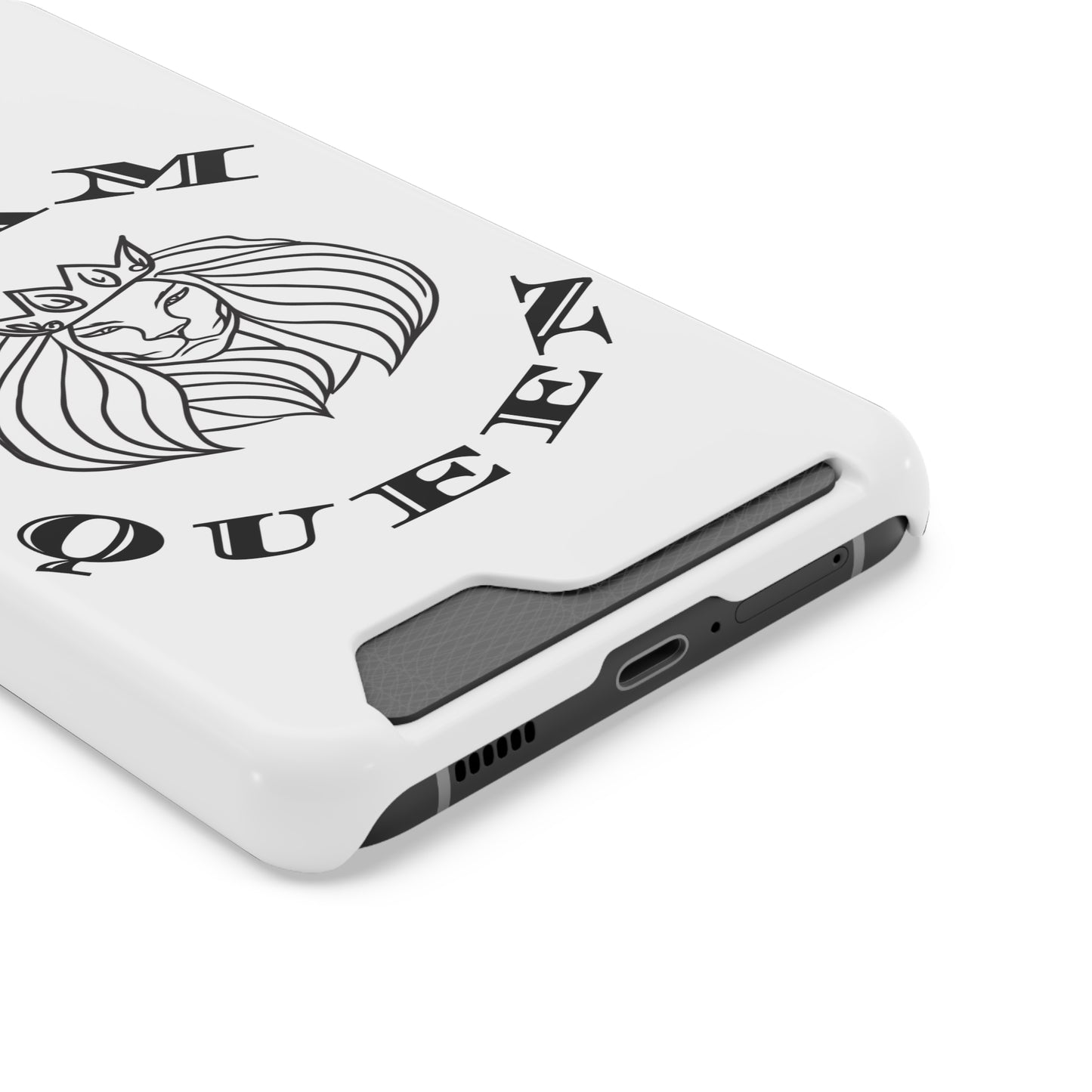 Queen Lion Phone Case with Card Holder - Stylish & Functional