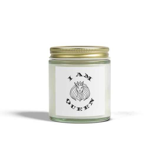 I AM QUEEN Scented Candle - Coconut Apricot Wax (4oz, 9oz) I Am King, I Am Queen, leadership, ruling, family, uplifting, kindness, King, Queen, Love, Lion.