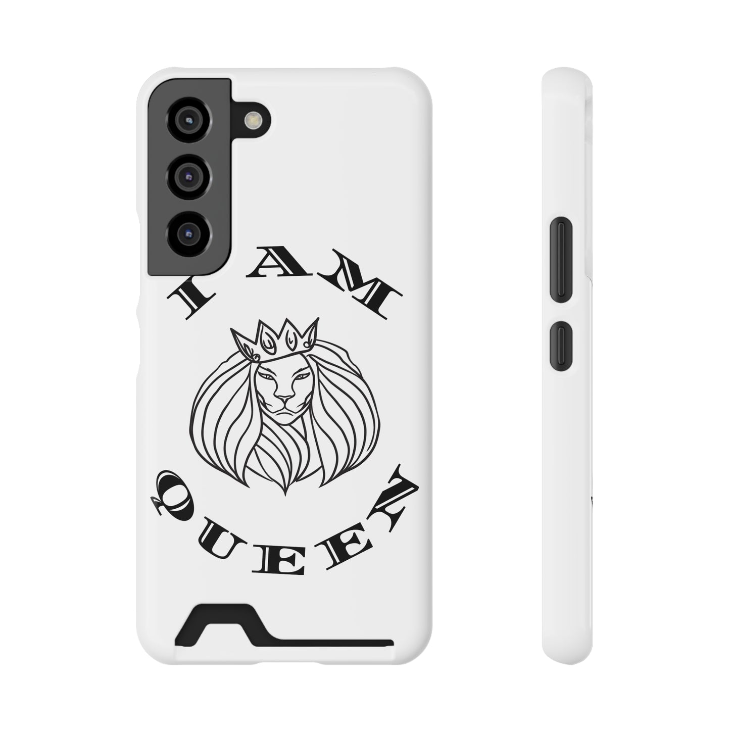 Queen Lion Phone Case with Card Holder - Stylish & Functional