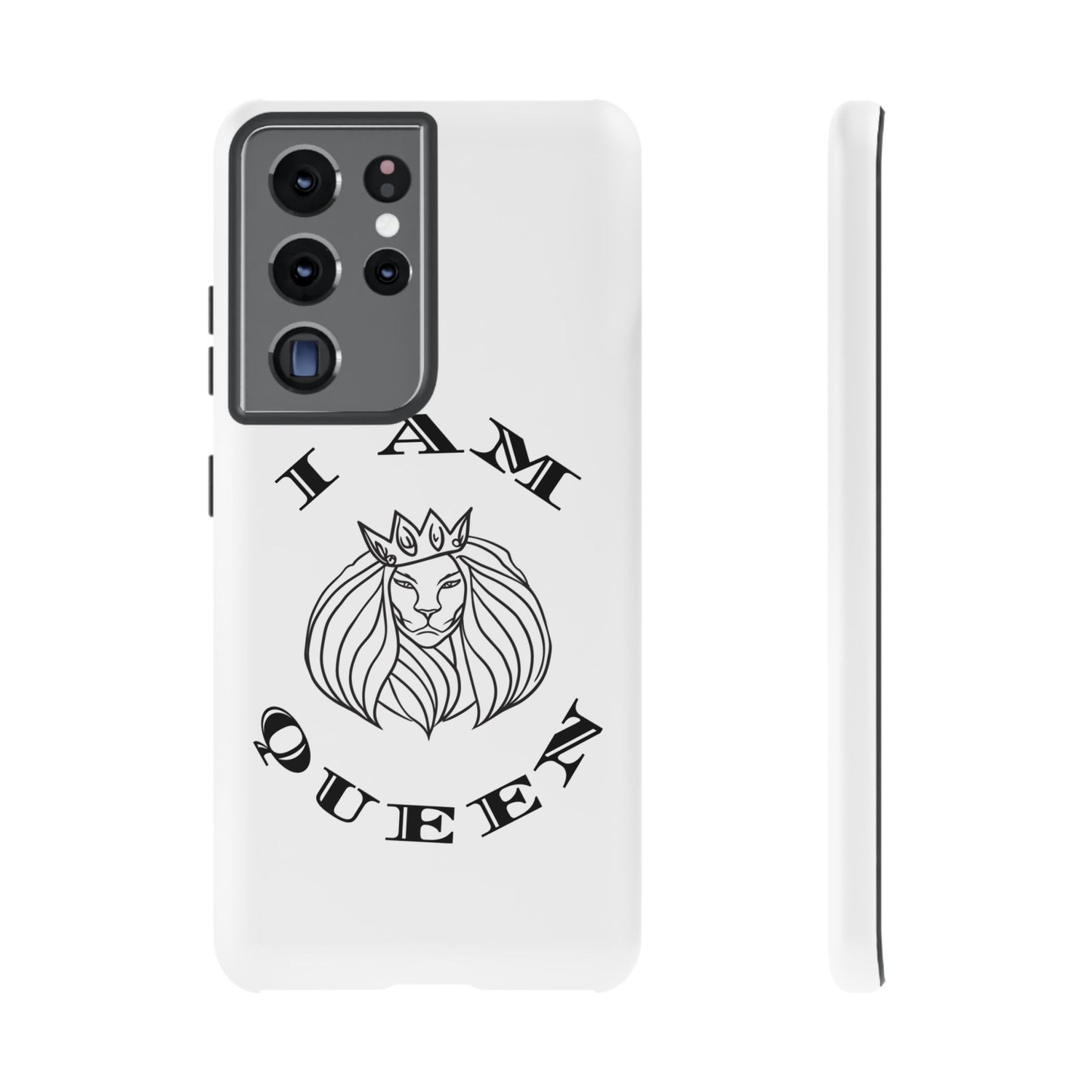 I Am Queen Tough Phone Case - Stylish Protection with Lion Design, I Am King, I Am Queen, leadership, ruling, family, uplifting, kindness, King, Queen, Love, Lion.