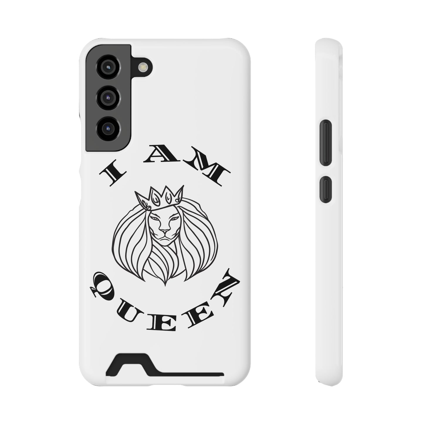 Queen Lion Phone Case with Card Holder - Stylish & Functional