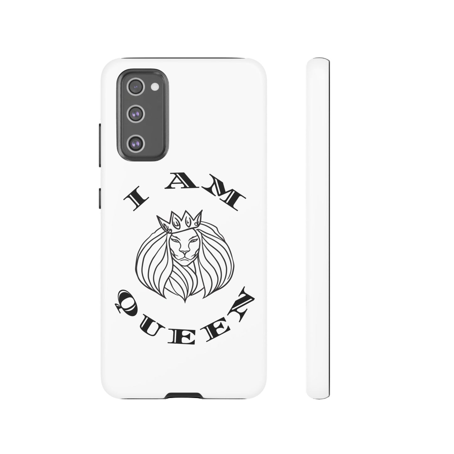 I Am Queen Tough Phone Case - Stylish Protection with Lion Design, I Am King, I Am Queen, leadership, ruling, family, uplifting, kindness, King, Queen, Love, Lion.