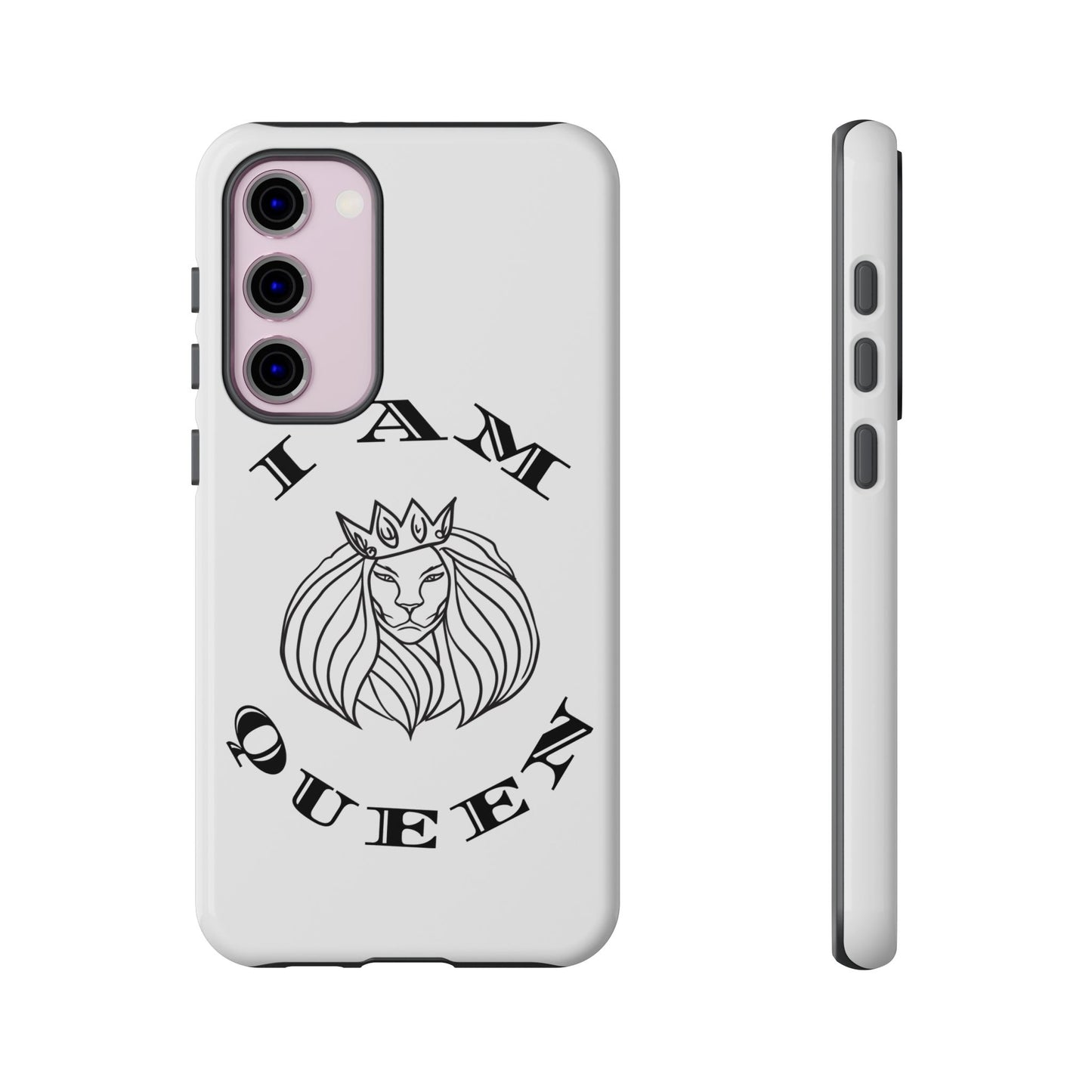 I Am Queen Tough Phone Case - Stylish Protection with Lion Design, I Am King, I Am Queen, leadership, ruling, family, uplifting, kindness, King, Queen, Love, Lion.