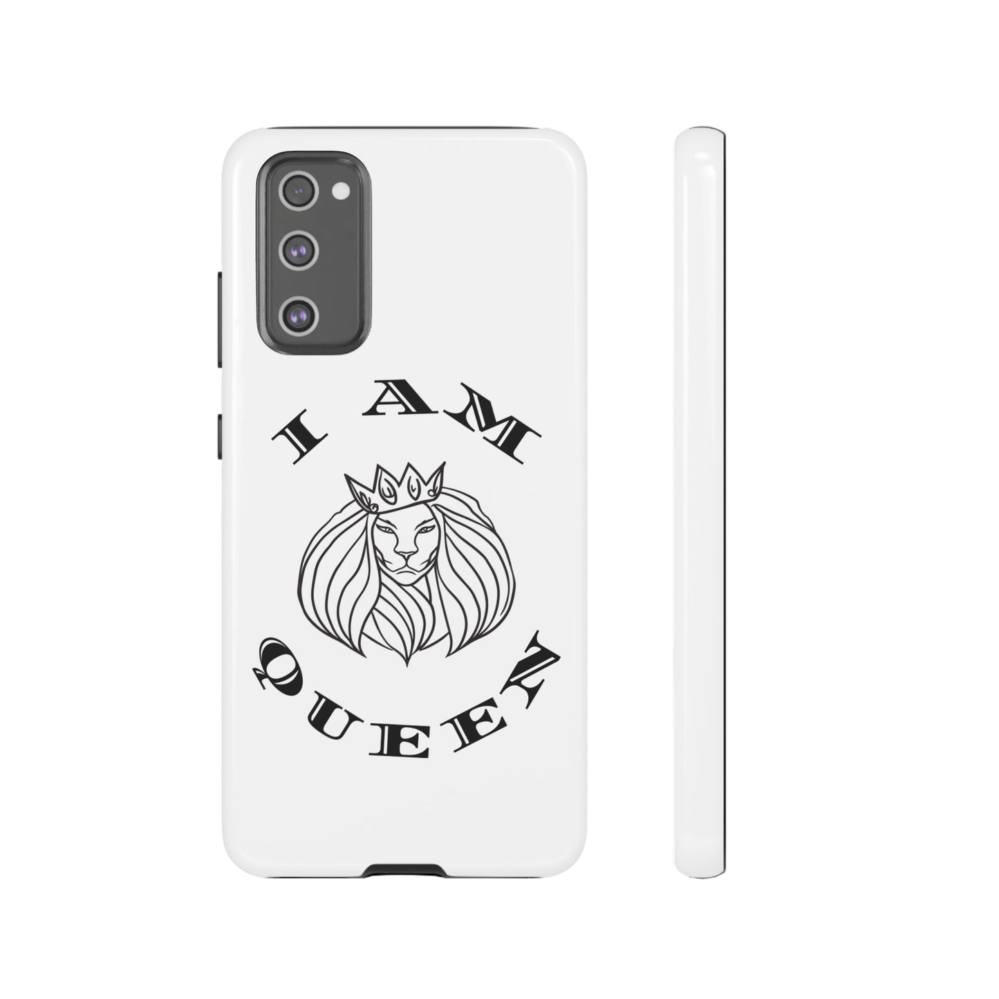 I Am Queen Tough Phone Case - Stylish Protection with Lion Design, I Am King, I Am Queen, leadership, ruling, family, uplifting, kindness, King, Queen, Love, Lion.