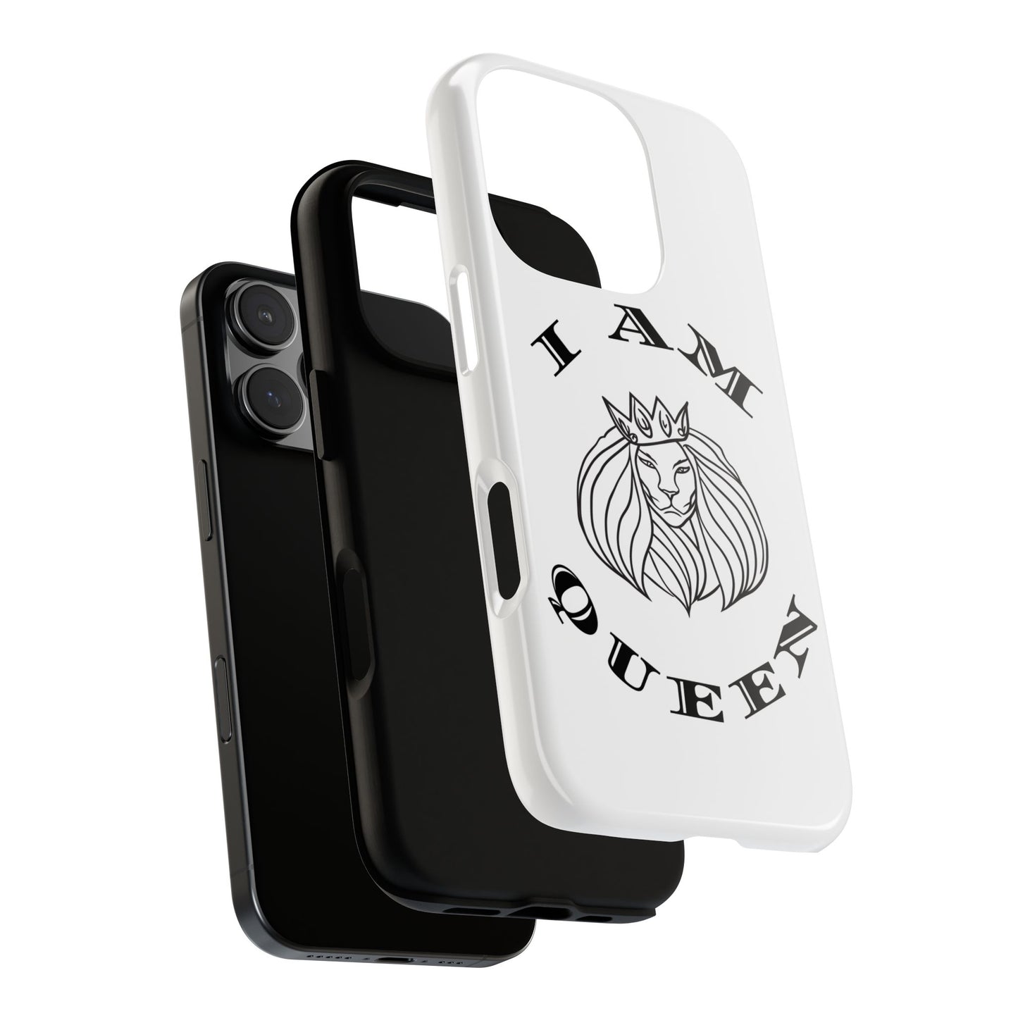 I Am Queen Tough Phone Case - Stylish Protection with Lion Design, I Am King, I Am Queen, leadership, ruling, family, uplifting, kindness, King, Queen, Love, Lion.