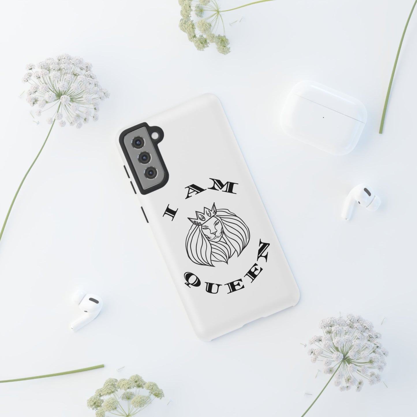 I Am Queen Tough Phone Case - Stylish Protection with Lion Design, I Am King, I Am Queen, leadership, ruling, family, uplifting, kindness, King, Queen, Love, Lion.