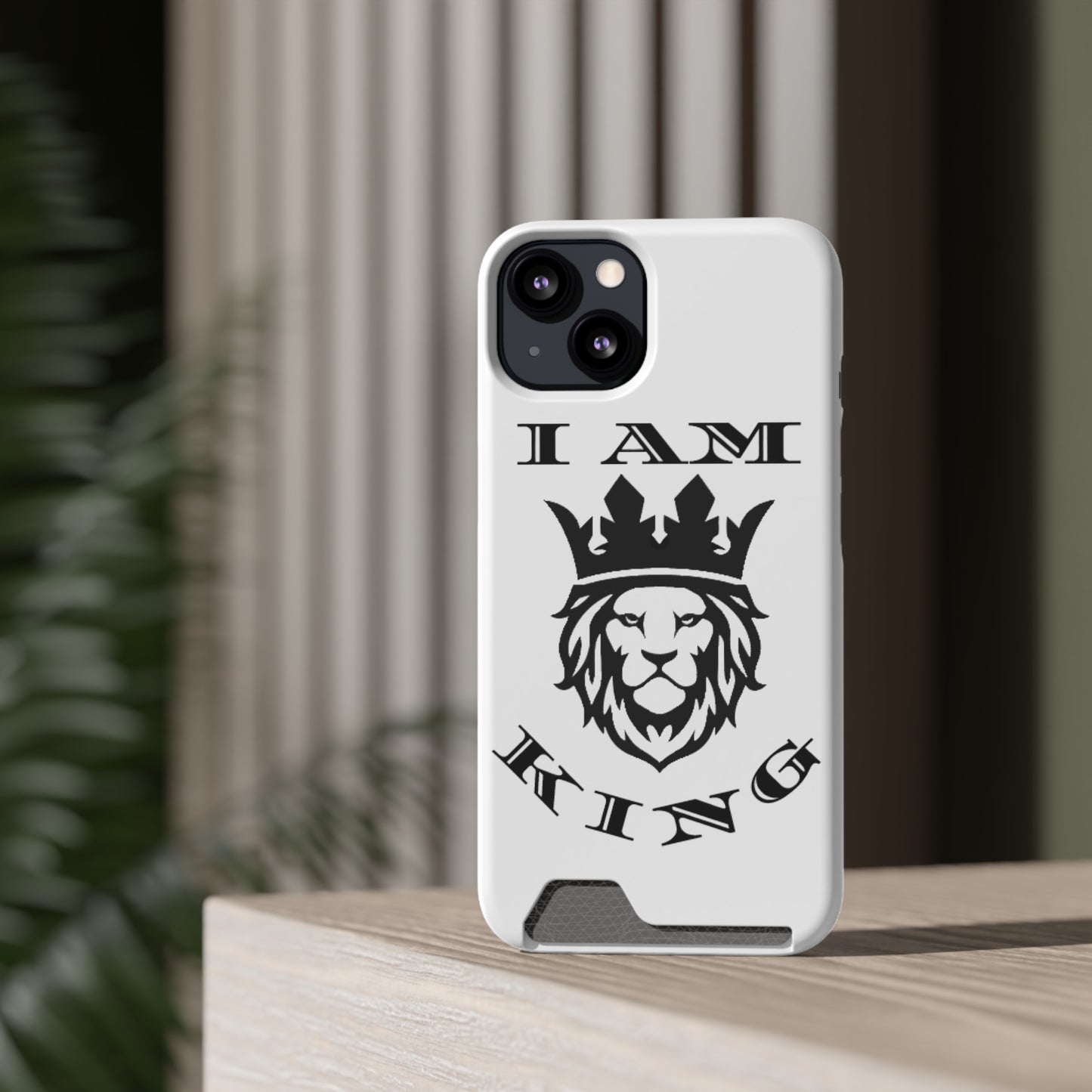 King Crown Phone Case with Card Holder - Stylish Protection for Royalty