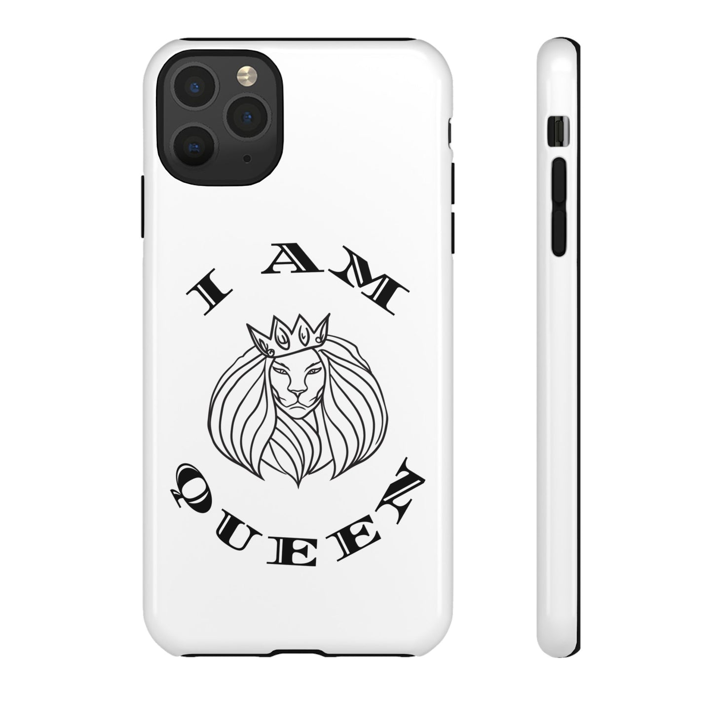I Am Queen Tough Phone Case - Stylish Protection with Lion Design, I Am King, I Am Queen, leadership, ruling, family, uplifting, kindness, King, Queen, Love, Lion.