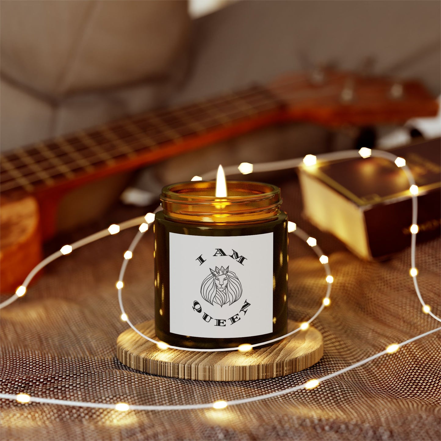 I AM QUEEN Scented Candle - Coconut Apricot Wax (4oz, 9oz) I Am King, I Am Queen, leadership, ruling, family, uplifting, kindness, King, Queen, Love, Lion.