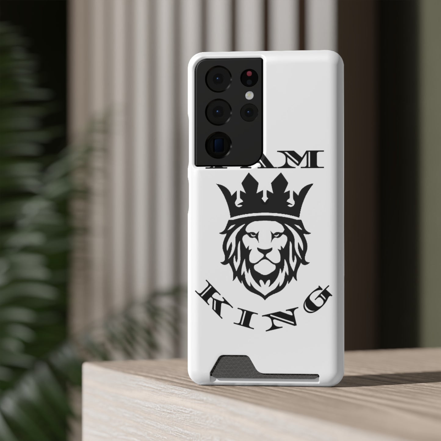 King Crown Phone Case with Card Holder - Stylish Protection for Royalty