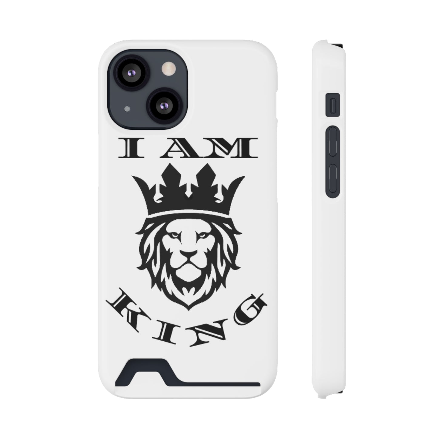 King Crown Phone Case with Card Holder - Stylish Protection for Royalty