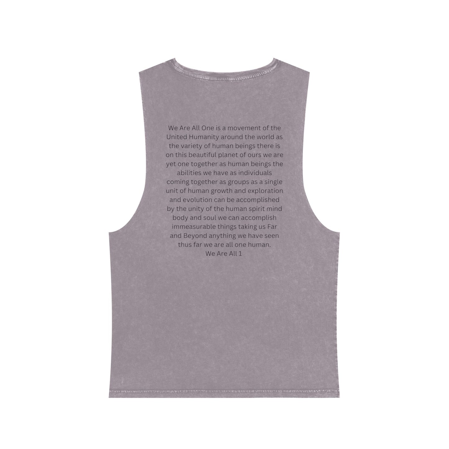 Unisex Stonewash Tank Top, We Are All One, Humanity, elevation, unity, human, love, humankind, one love, growth, positive transformation,