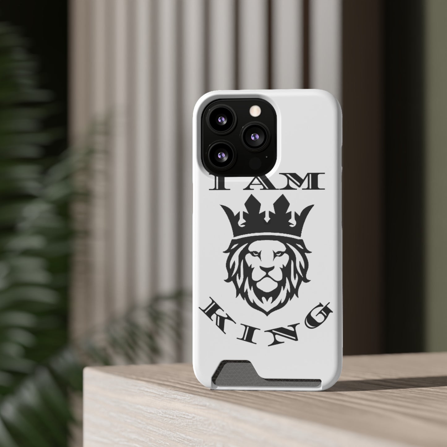 King Crown Phone Case with Card Holder - Stylish Protection for Royalty