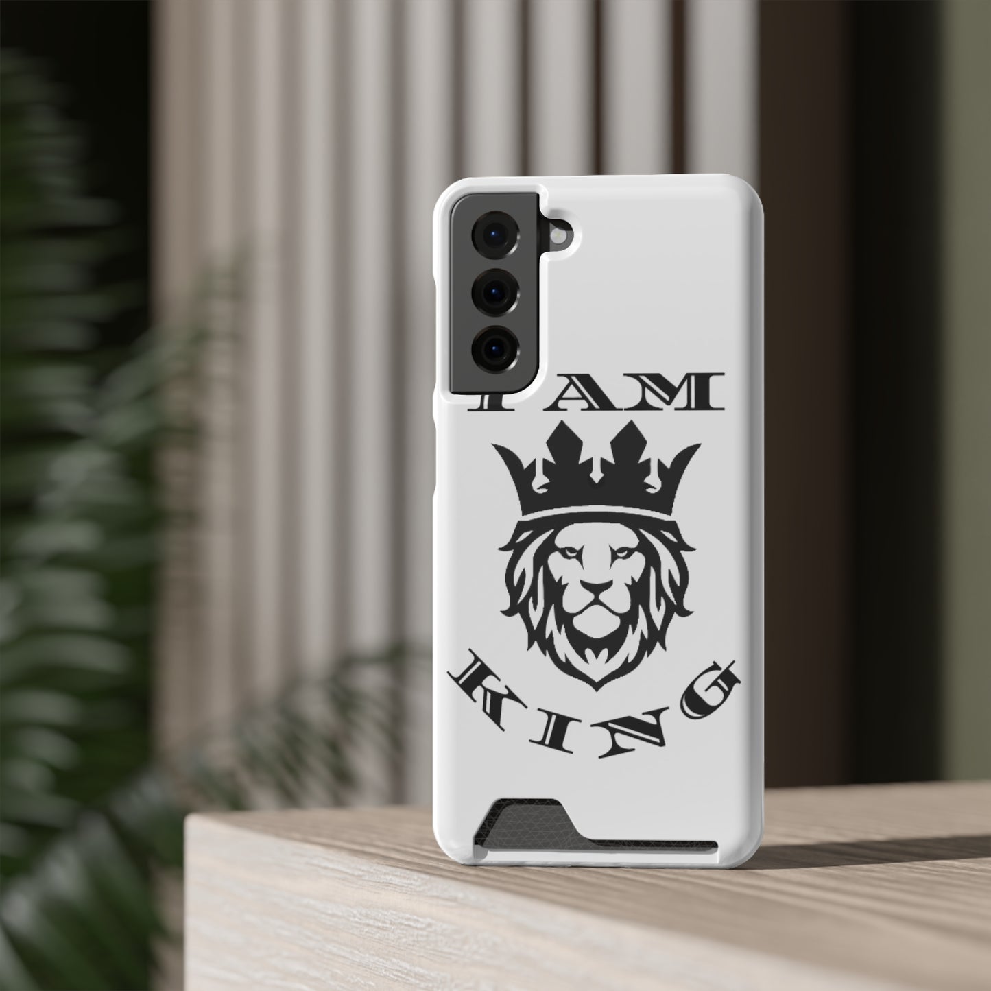 King Crown Phone Case with Card Holder - Stylish Protection for Royalty