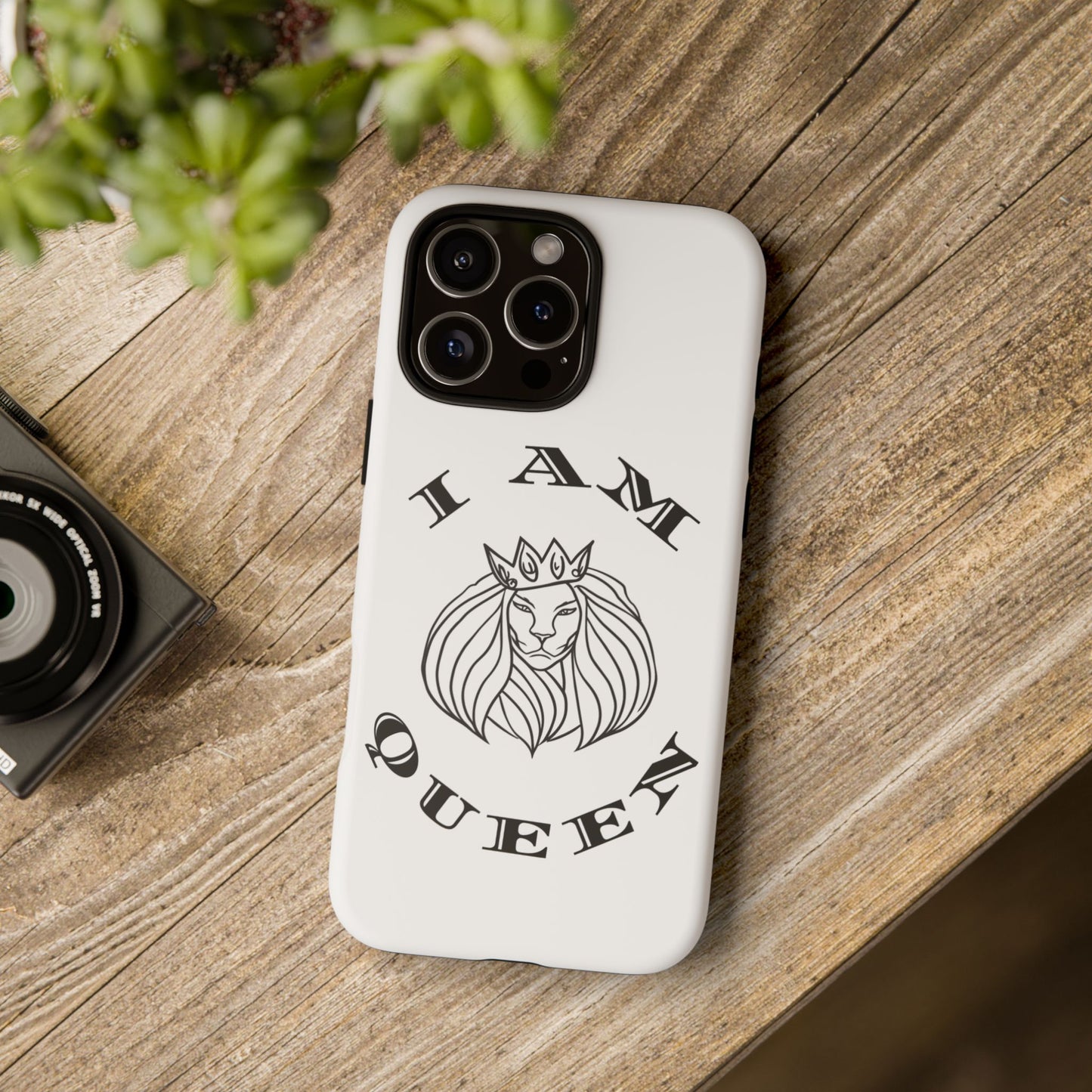 I Am Queen Tough Phone Case - Stylish Protection with Lion Design, I Am King, I Am Queen, leadership, ruling, family, uplifting, kindness, King, Queen, Love, Lion.