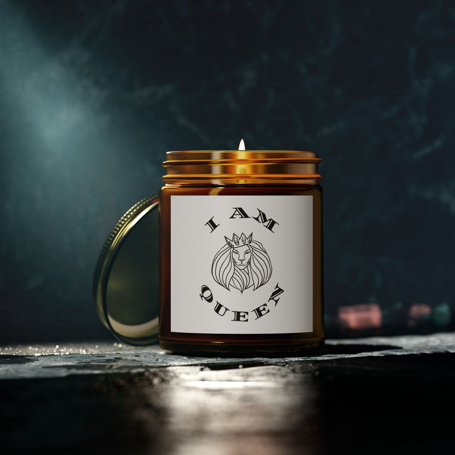I AM QUEEN Scented Candle - Coconut Apricot Wax (4oz, 9oz) I Am King, I Am Queen, leadership, ruling, family, uplifting, kindness, King, Queen, Love, Lion.
