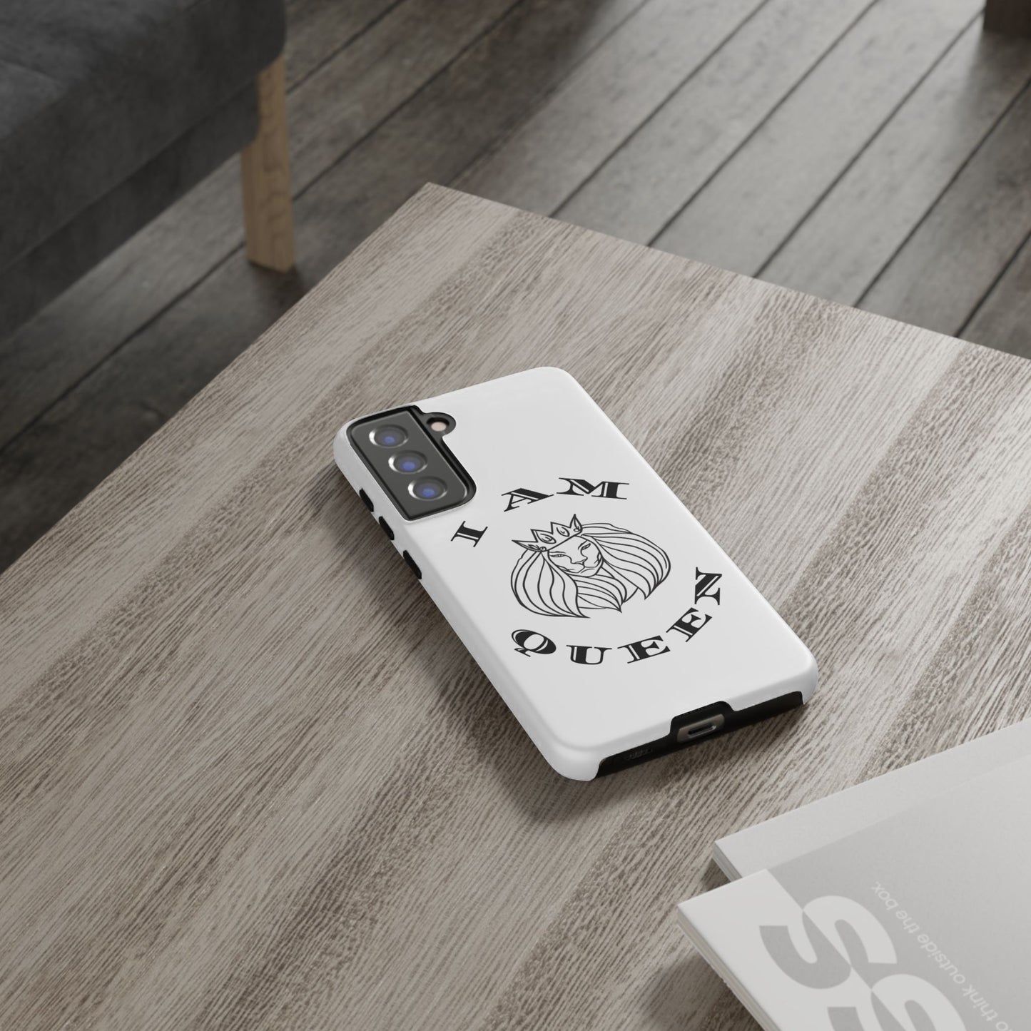 I Am Queen Tough Phone Case - Stylish Protection with Lion Design, I Am King, I Am Queen, leadership, ruling, family, uplifting, kindness, King, Queen, Love, Lion.