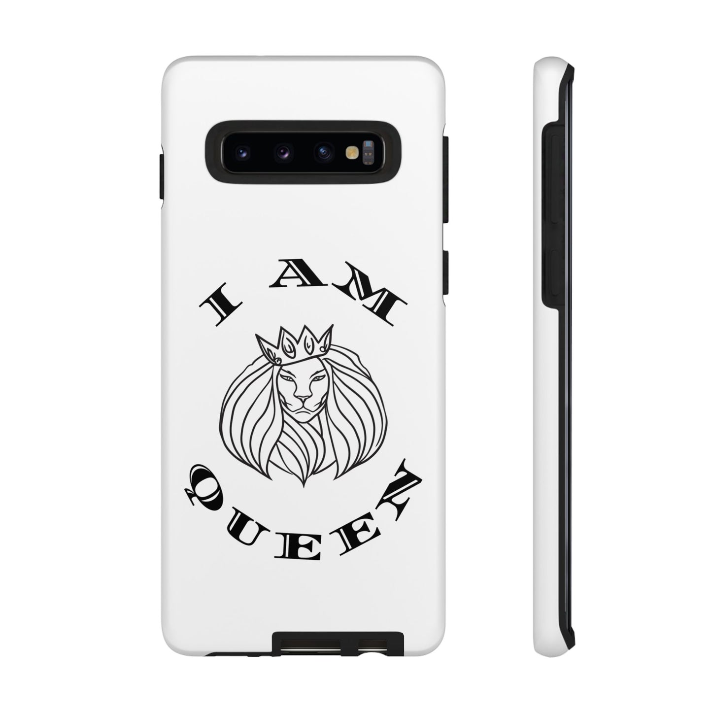 I Am Queen Tough Phone Case - Stylish Protection with Lion Design, I Am King, I Am Queen, leadership, ruling, family, uplifting, kindness, King, Queen, Love, Lion.