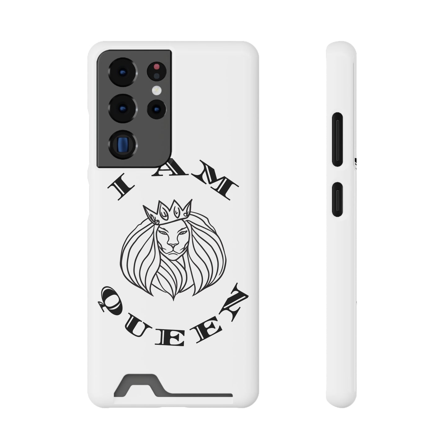 Queen Lion Phone Case with Card Holder - Stylish & Functional
