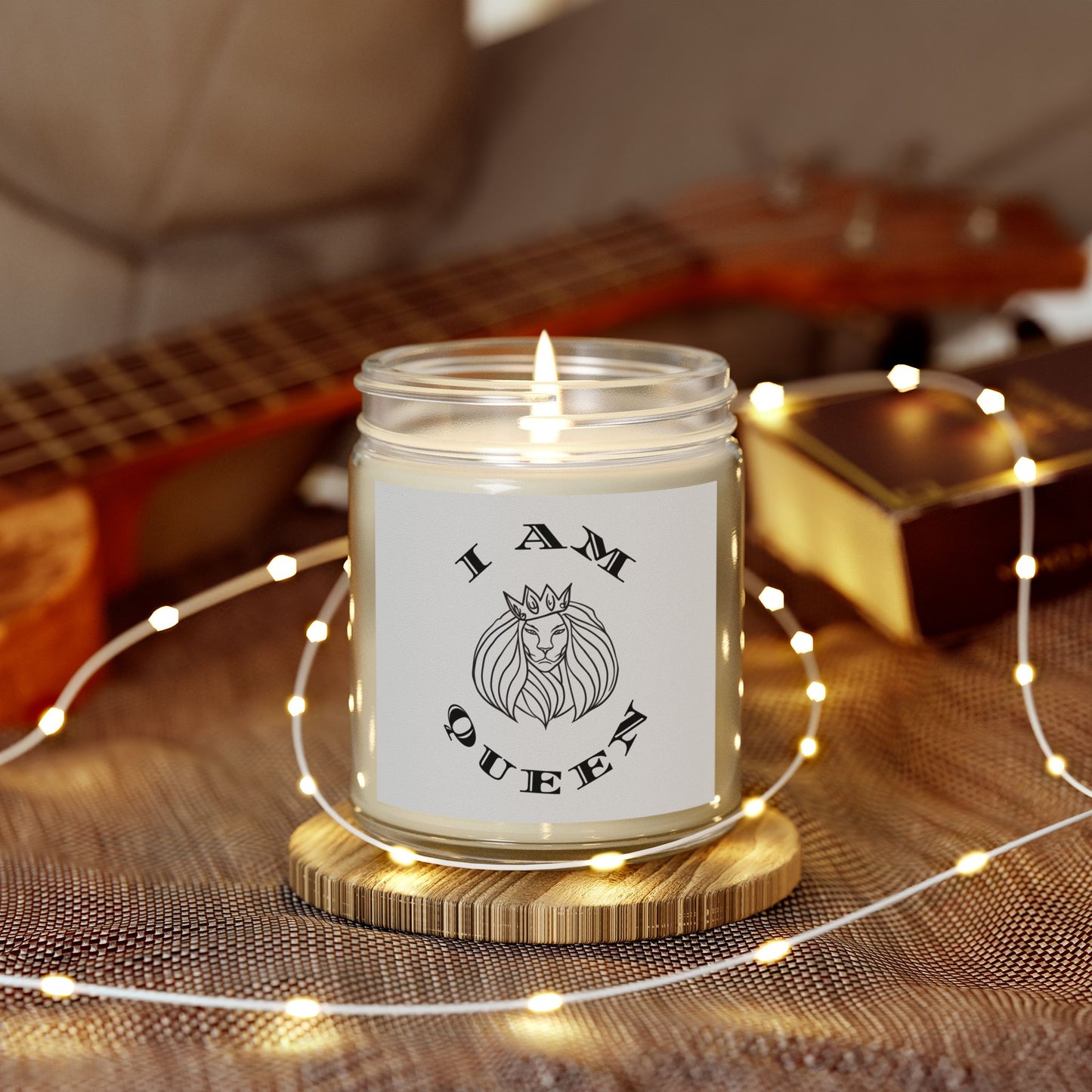 I AM QUEEN Scented Candle - Coconut Apricot Wax (4oz, 9oz) I Am King, I Am Queen, leadership, ruling, family, uplifting, kindness, King, Queen, Love, Lion.