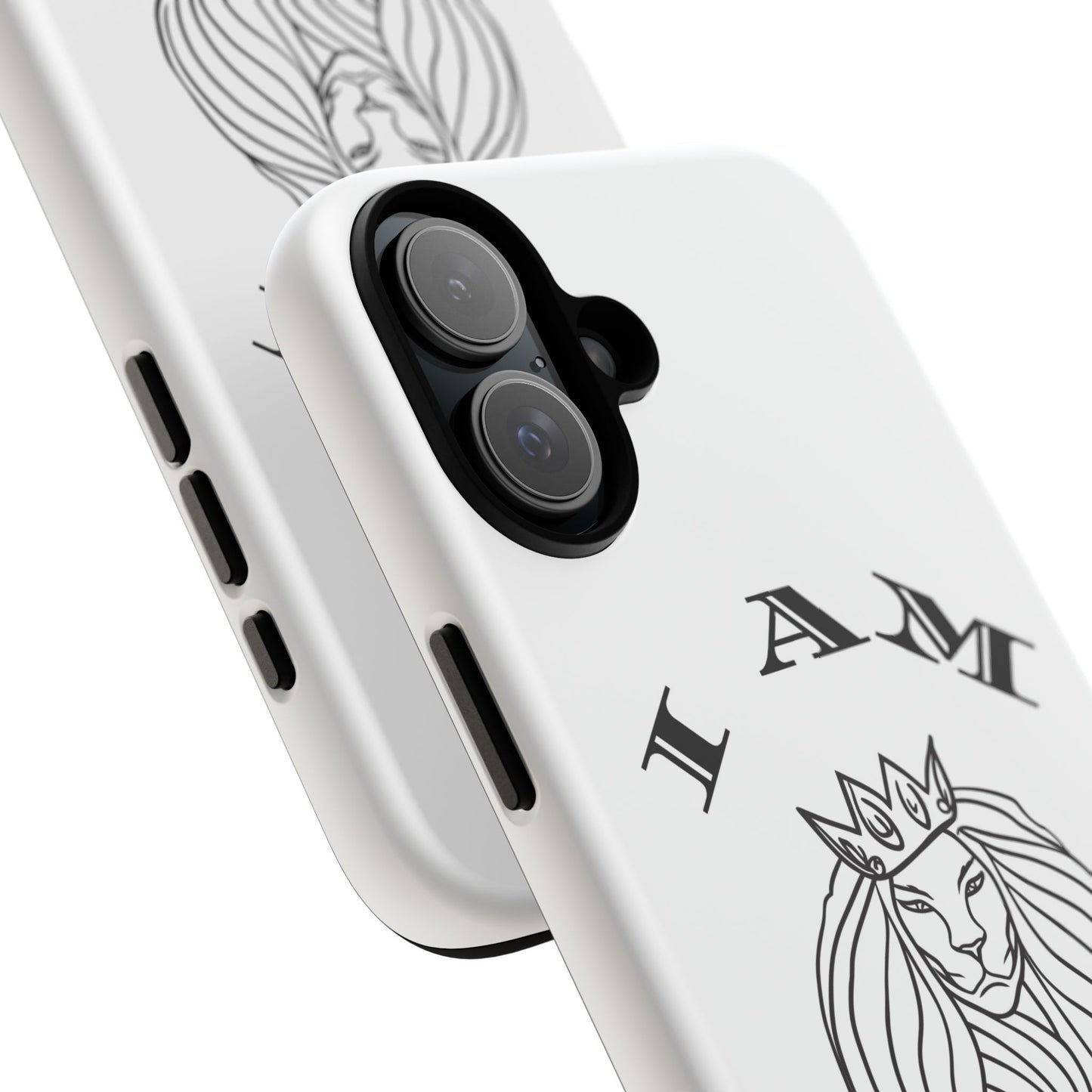 I Am Queen Tough Phone Case - Stylish Protection with Lion Design, I Am King, I Am Queen, leadership, ruling, family, uplifting, kindness, King, Queen, Love, Lion.