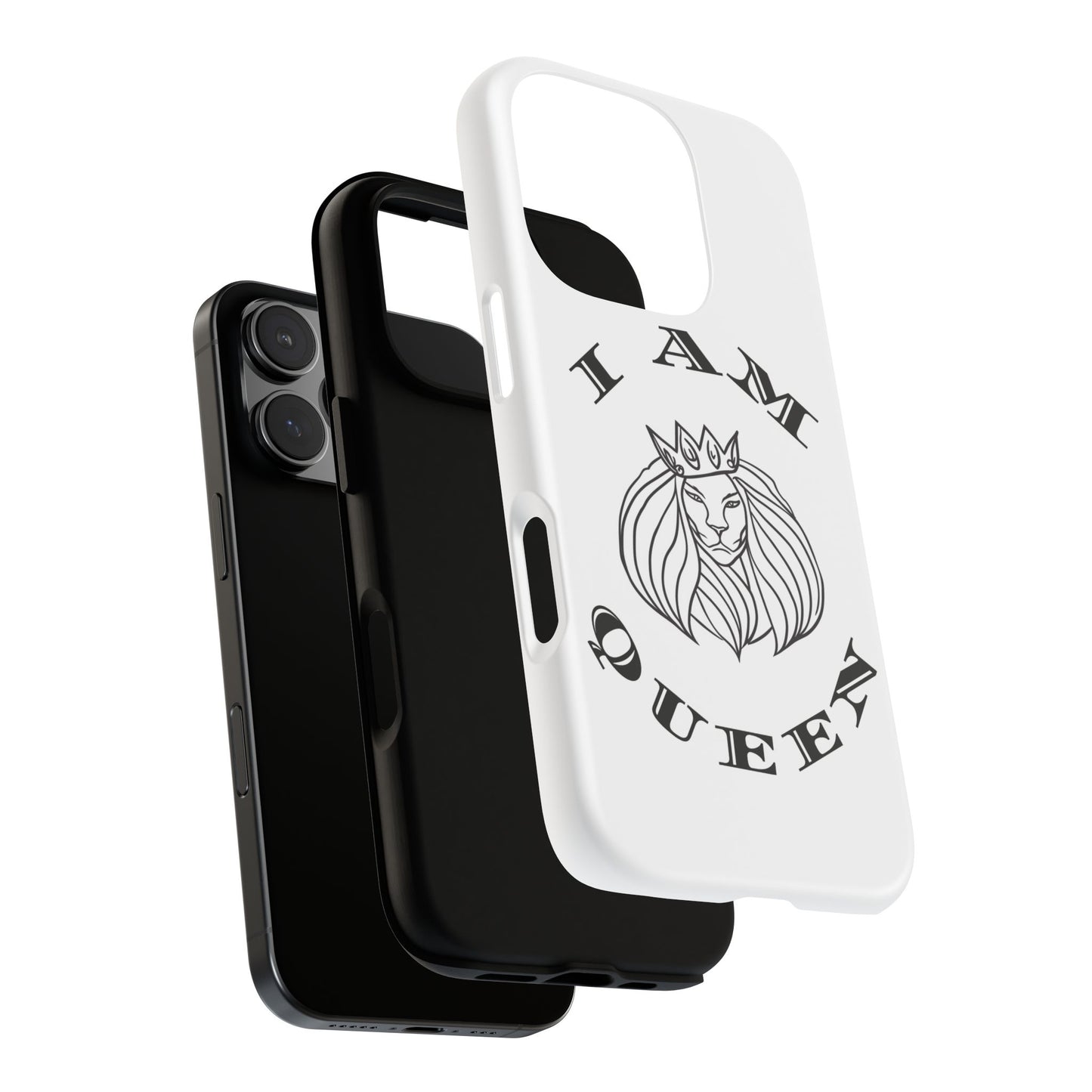 I Am Queen Tough Phone Case - Stylish Protection with Lion Design, I Am King, I Am Queen, leadership, ruling, family, uplifting, kindness, King, Queen, Love, Lion.