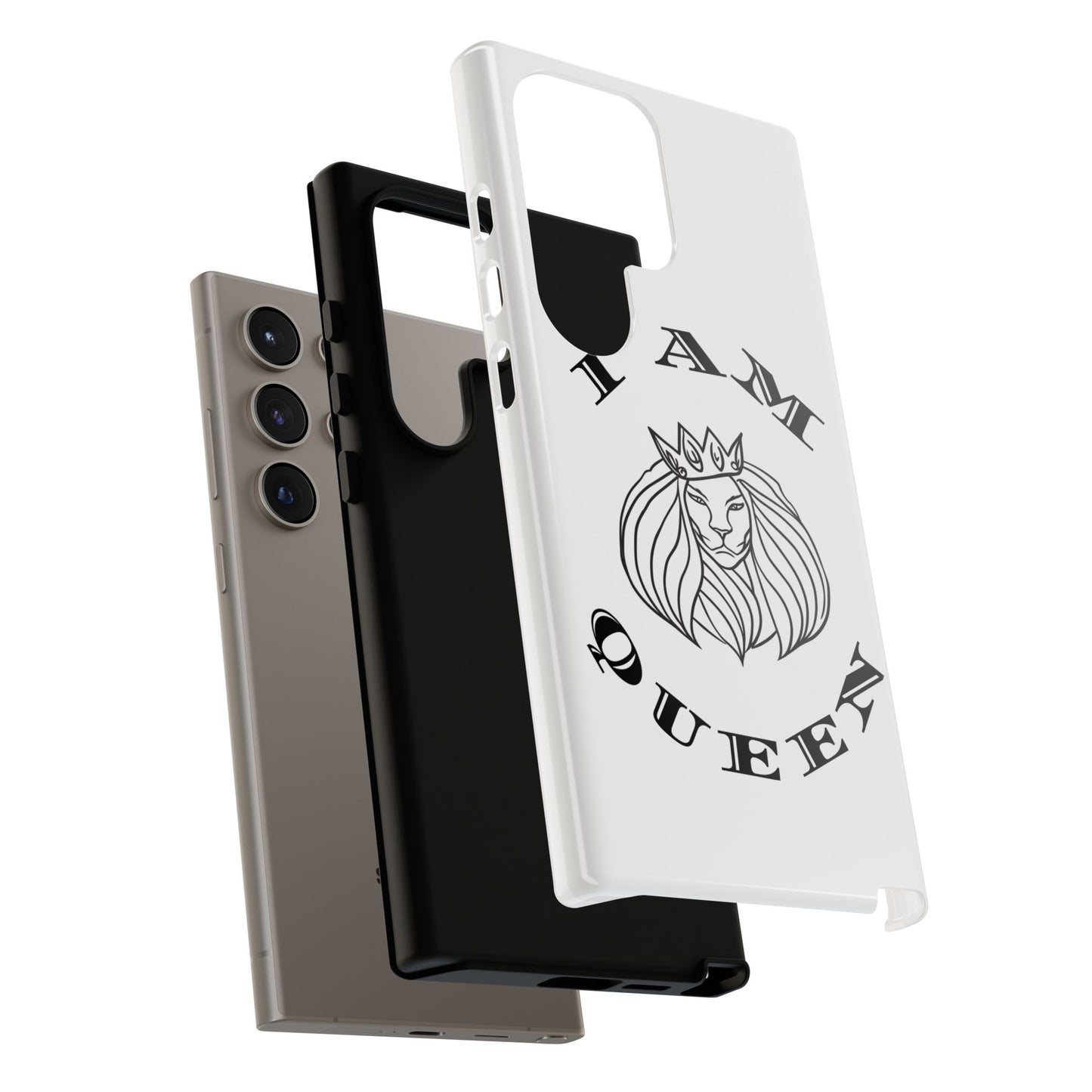 I Am Queen Tough Phone Case - Stylish Protection with Lion Design, I Am King, I Am Queen, leadership, ruling, family, uplifting, kindness, King, Queen, Love, Lion.