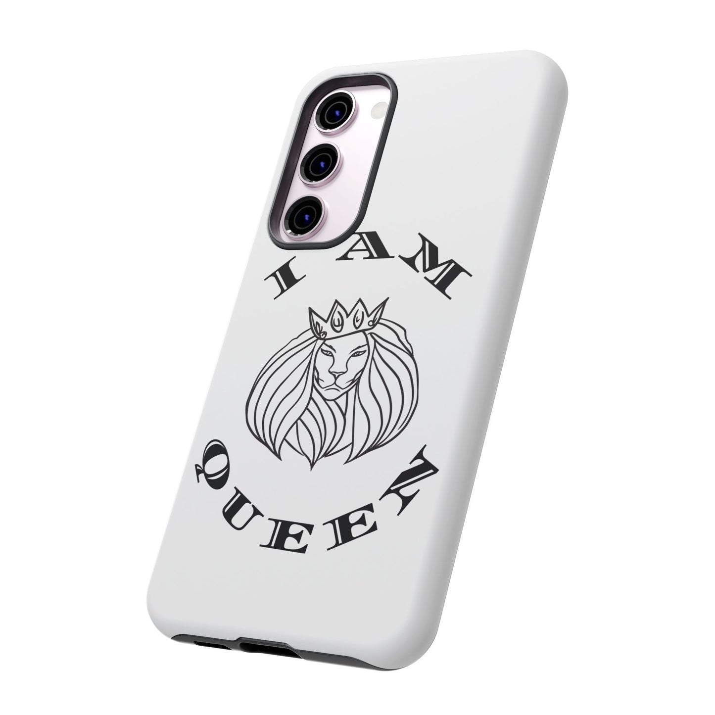 I Am Queen Tough Phone Case - Stylish Protection with Lion Design, I Am King, I Am Queen, leadership, ruling, family, uplifting, kindness, King, Queen, Love, Lion.