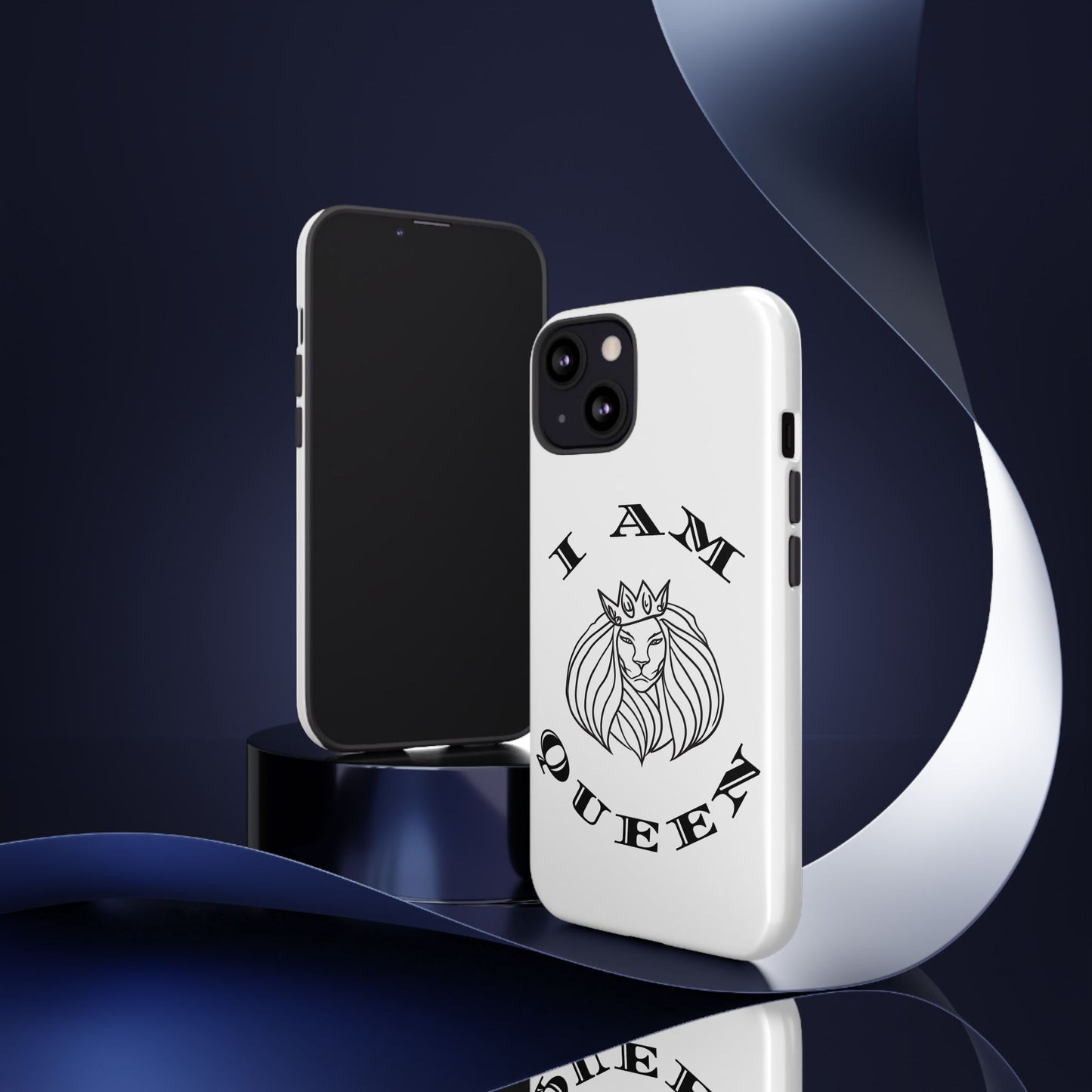 I Am Queen Tough Phone Case - Stylish Protection with Lion Design, I Am King, I Am Queen, leadership, ruling, family, uplifting, kindness, King, Queen, Love, Lion.