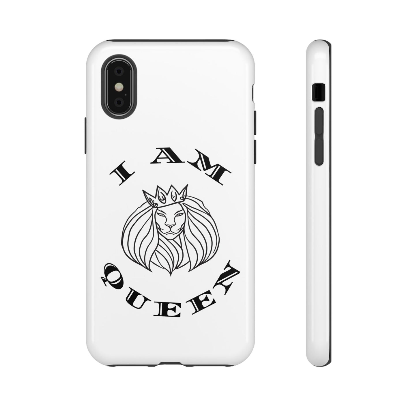I Am Queen Tough Phone Case - Stylish Protection with Lion Design, I Am King, I Am Queen, leadership, ruling, family, uplifting, kindness, King, Queen, Love, Lion.