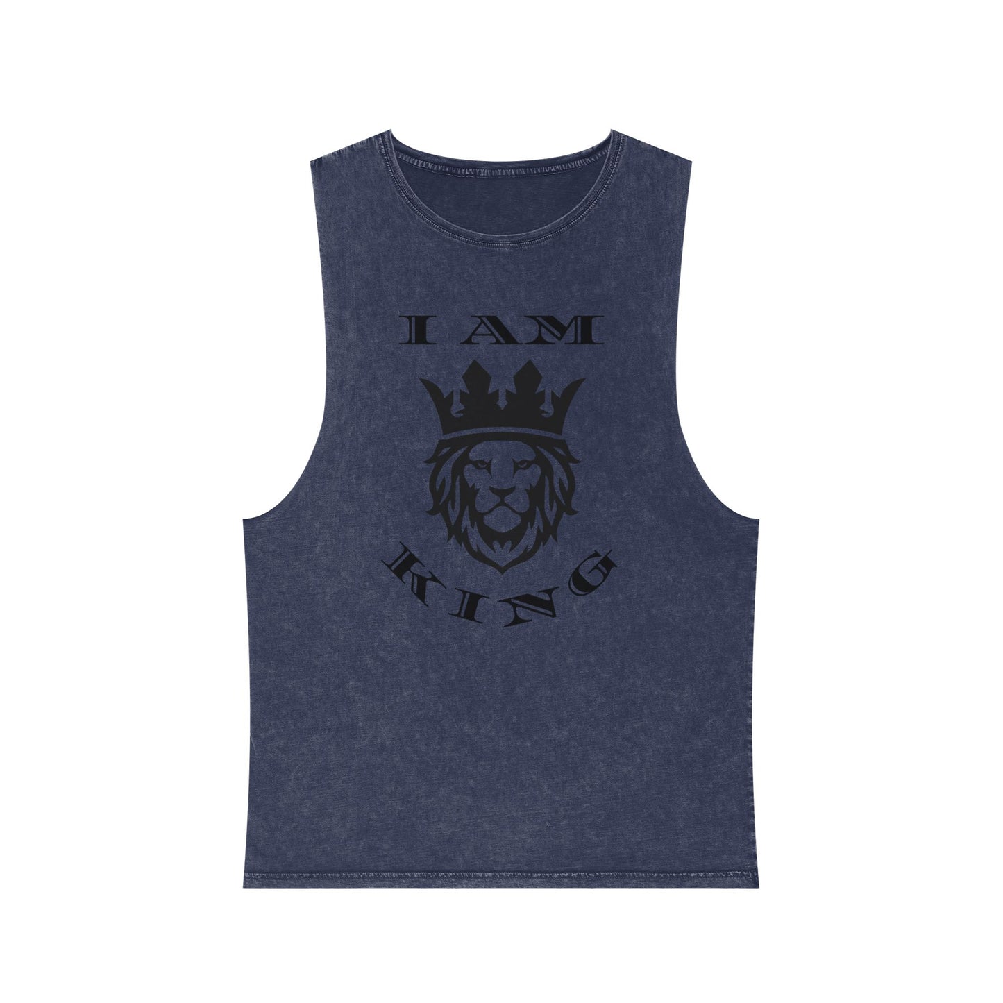 Unisex Stonewash Tank Top, I Am King, I Am Queen, leadership, ruling, family, uplifting, kindness, King, Queen, Love, Lion