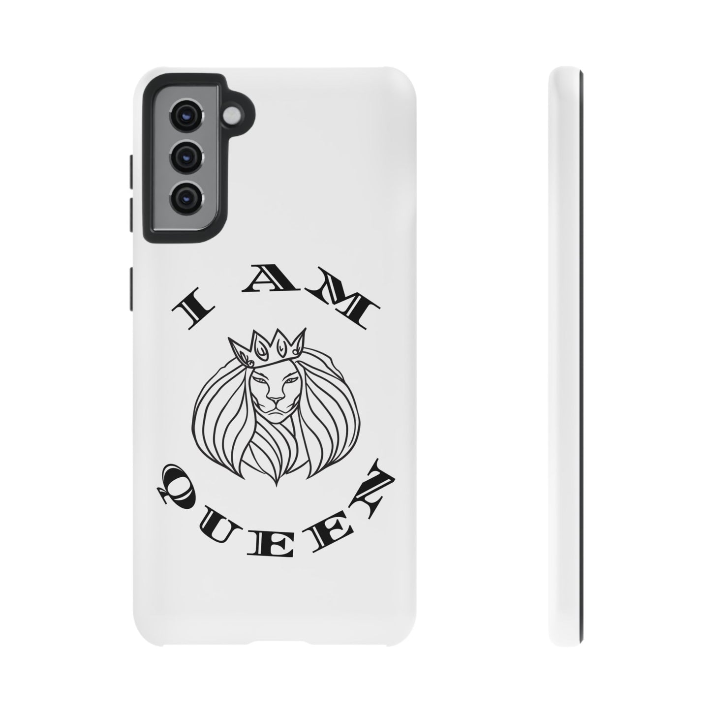 I Am Queen Tough Phone Case - Stylish Protection with Lion Design, I Am King, I Am Queen, leadership, ruling, family, uplifting, kindness, King, Queen, Love, Lion.