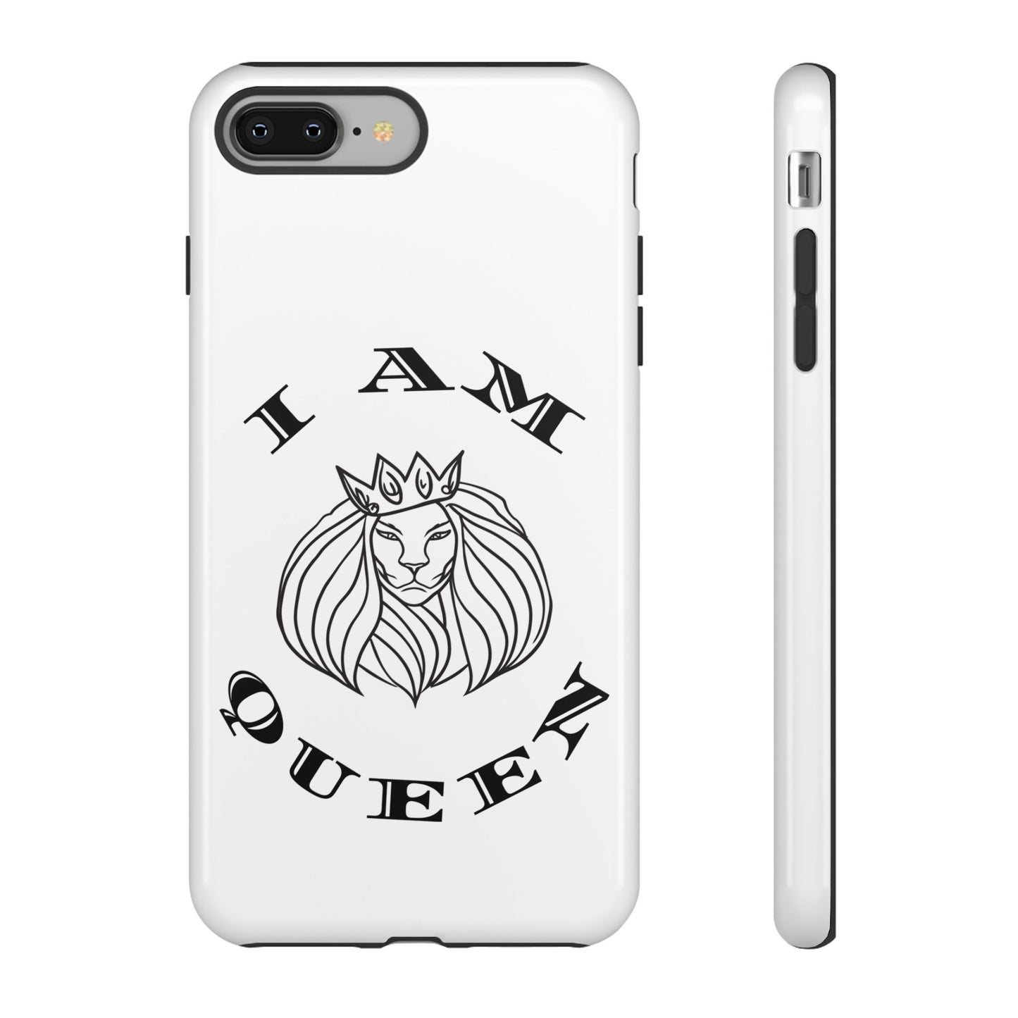 I Am Queen Tough Phone Case - Stylish Protection with Lion Design, I Am King, I Am Queen, leadership, ruling, family, uplifting, kindness, King, Queen, Love, Lion.